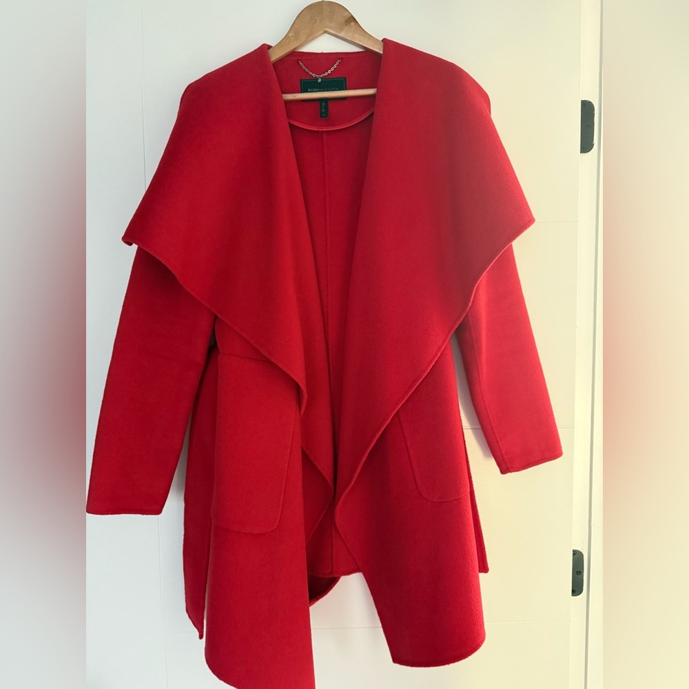 BCBG Red wrap coat